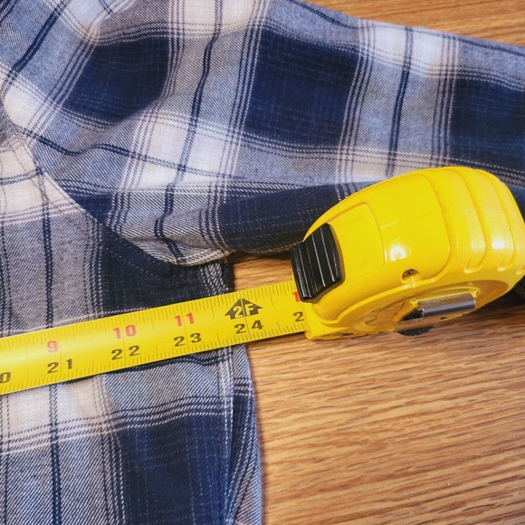 Lucky Brand x Pendleton Mens Button Up Flannel Shirt Size XL Plaid Navy/Cream - Picture 8 of 16